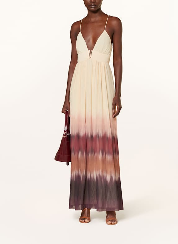 ba&sh Kleid WILA mit Plissees HELLGELB/ HELLORANGE/ FUCHSIA