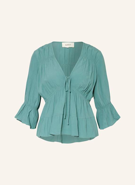 ba&sh Blusenshirt HILDA mit 3/4-Arm DUNKELGRÜN