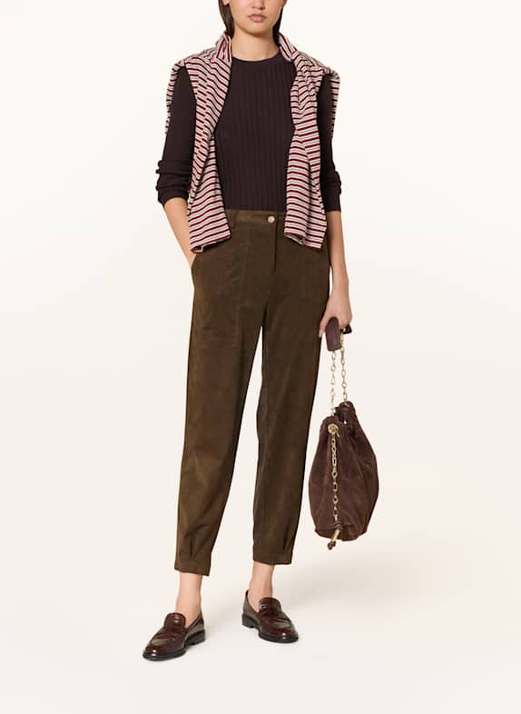 CAMBIO Broek KISS in lederlook MARRON FONCÉ