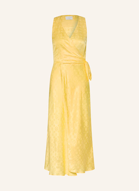 CLAUDIE PIERLOT Jacquard-Kleid in Wickeloptik GELB