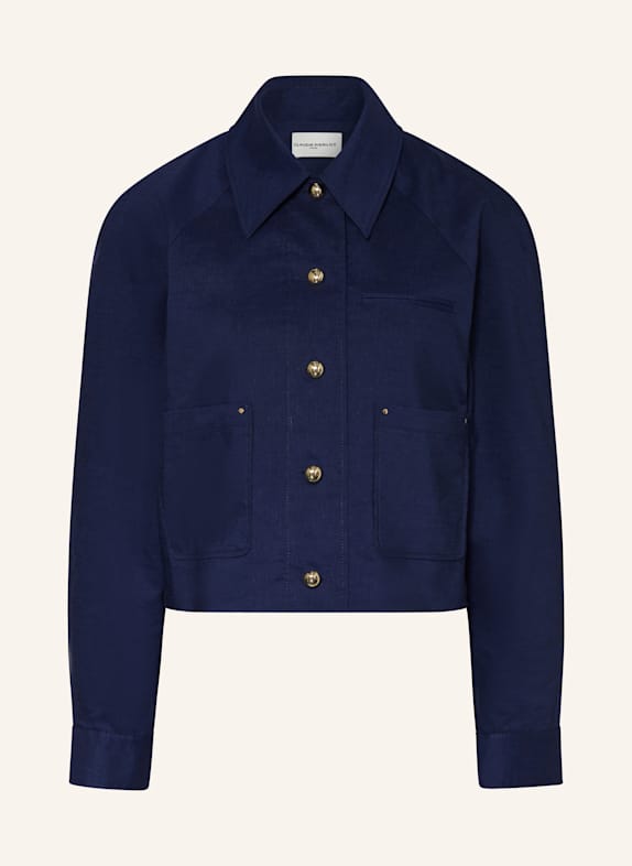 CLAUDIE PIERLOT Kastenjacke mit Leinen DUNKELBLAU
