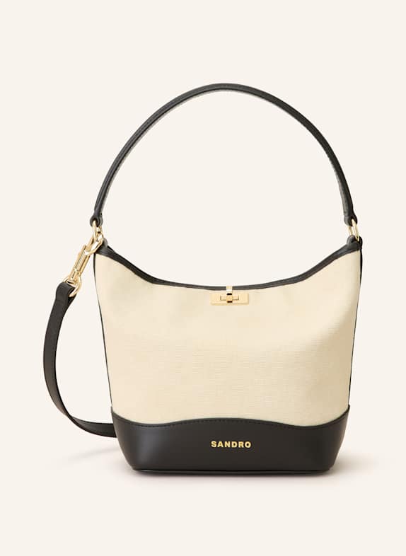 SANDRO Handtasche CREME/ SCHWARZ
