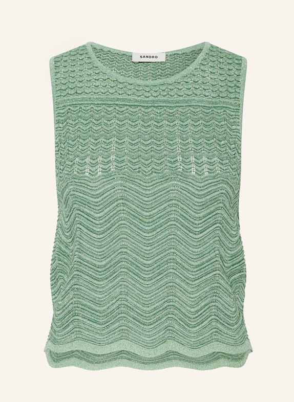 SANDRO Stricktop mit Glitzergarn MINT
