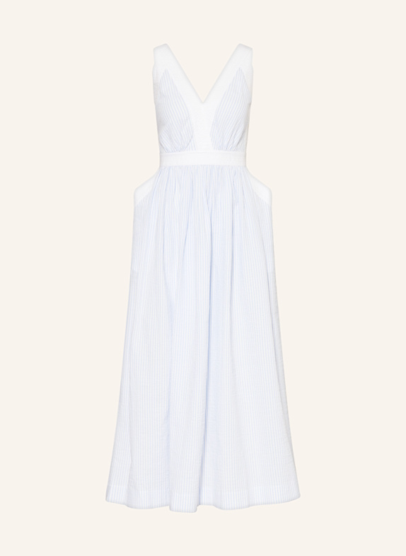SANDRO Kleid mit Cut-out HELLBLAU/ WEISS