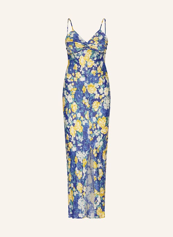 CLAUDIE PIERLOT Satinkleid BLAU/ GRÜN/ GELB