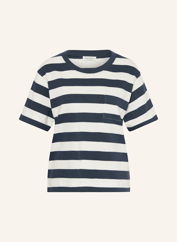 Marc O'Polo T-Shirt DUNKELBLAU/ WEISS