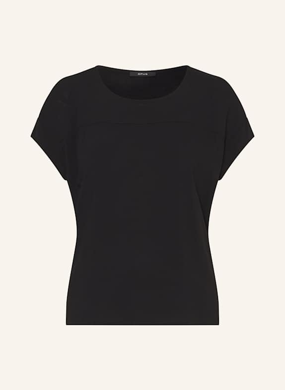 OPUS T-Shirt SESONNE  im Materialmix SCHWARZ