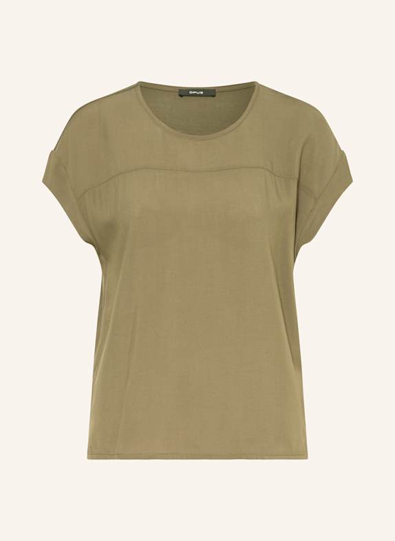OPUS T-Shirt SESONNE  im Materialmix OLIV
