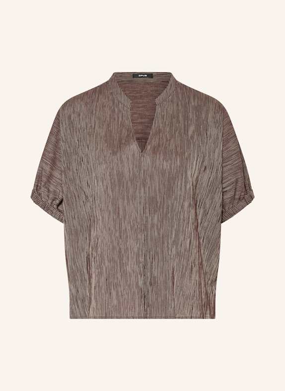 OPUS Blusenshirt FARULA mit 3/4-Arm DUNKELBRAUN