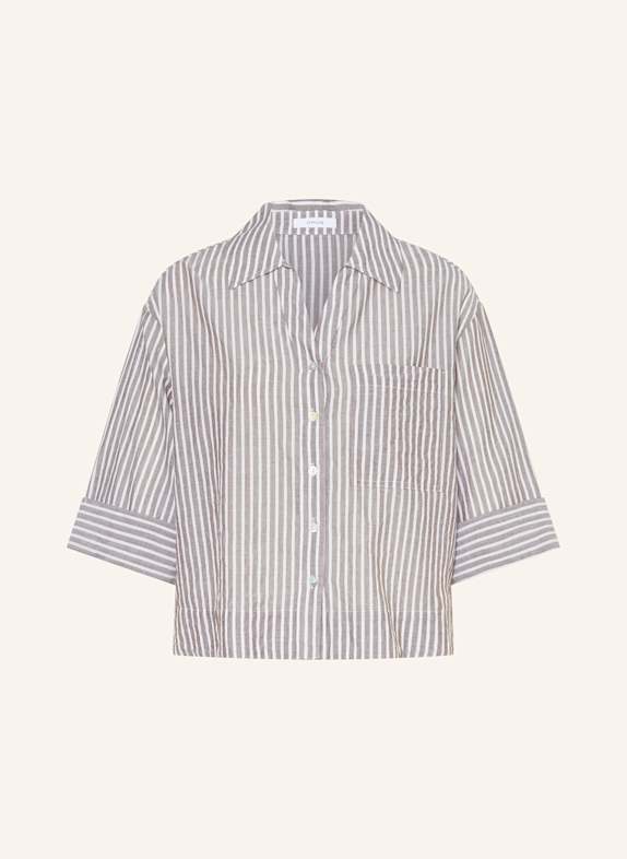 OPUS Bluse FRICA mit 3/4-Arm KHAKI/ WEISS