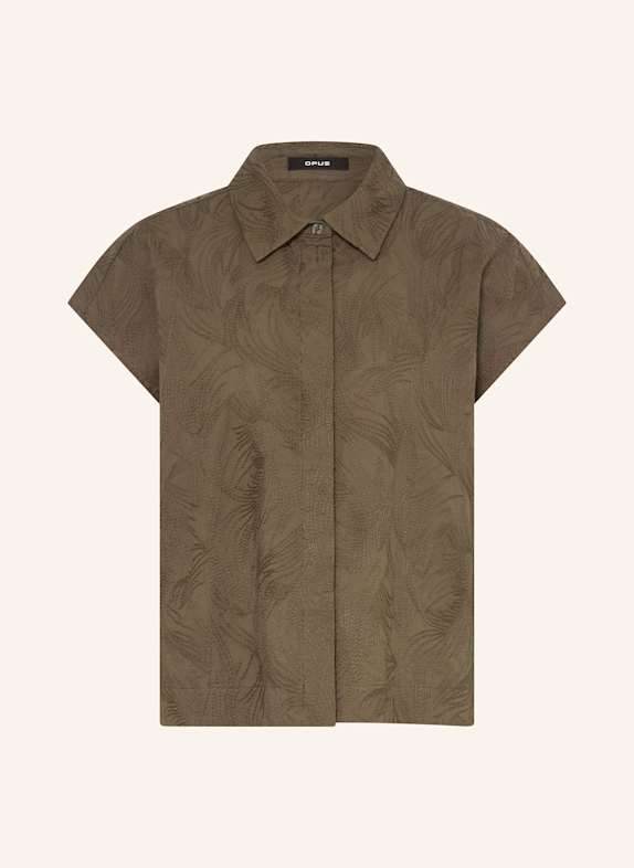 OPUS Blusentop FALME mit Stickereien KHAKI