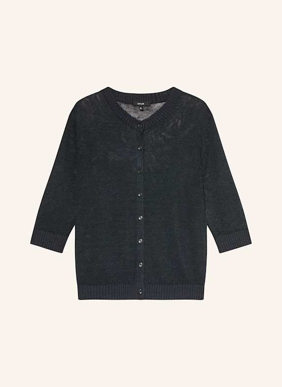 OPUS Strickjacke DATINA mit Leinen und 3/4-Arm DUNKELBLAU