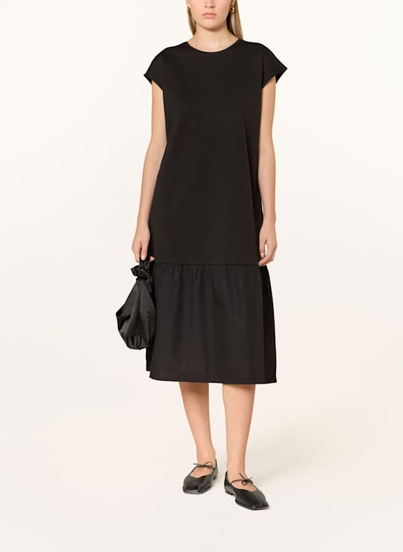 OPUS Kleid WELIN im Materialmix SCHWARZ