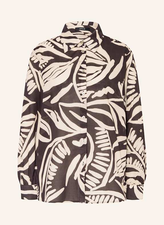 OPUS Hemdbluse FUMINE TROPICAL DUNKELBRAUN/ ECRU