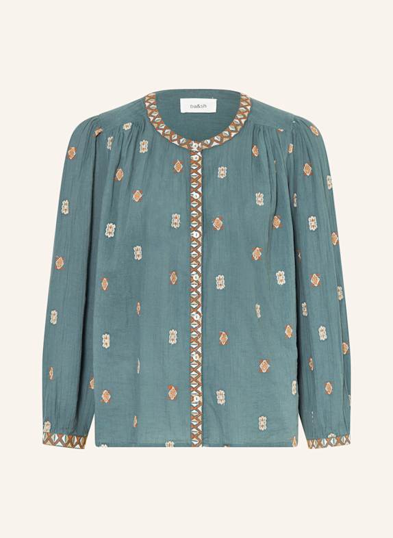 ba&sh Bluse DAPHNE BLAUGRAU/ HELLBRAUN/ COGNAC