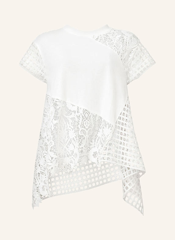 ALLSAINTS T-shirt ZALA z dziurkowaną koronką ECRU