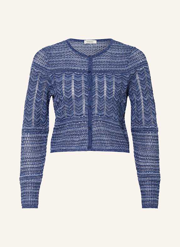 SANDRO Strickjacke mit Glitzergarn BLAU