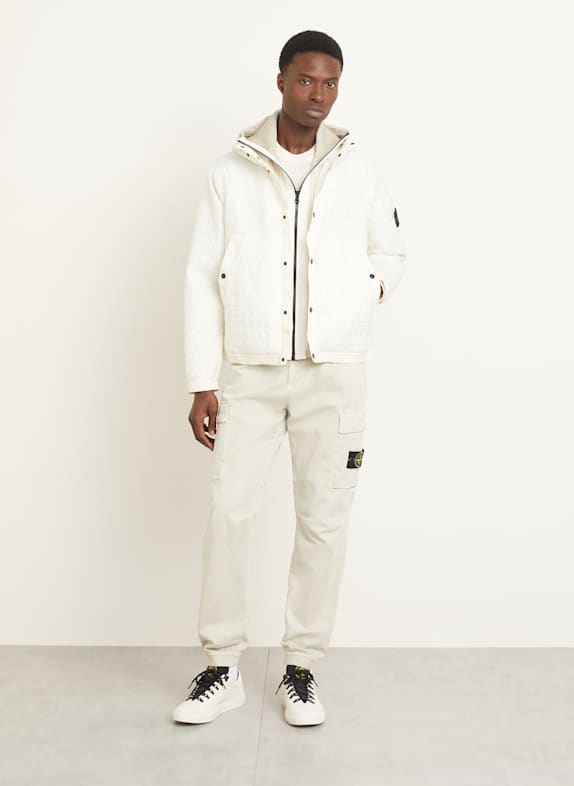 STONE ISLAND Steppjack met afneembare capuchon en capuchon ECRU