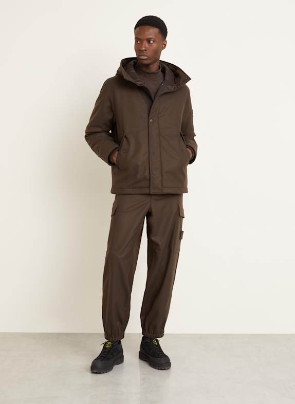 STONE ISLAND Flanelljacke GHOST DUNKELBRAUN