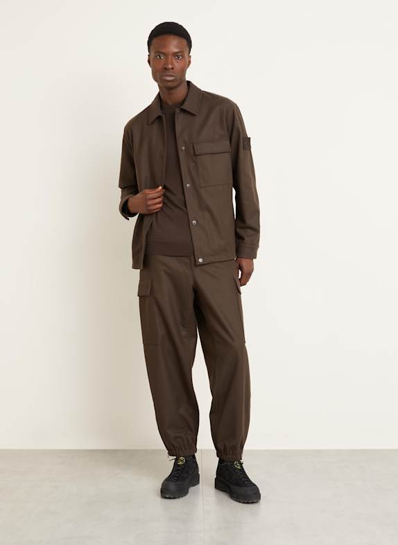 STONE ISLAND Flanell-Overshirt GHOST DUNKELBRAUN