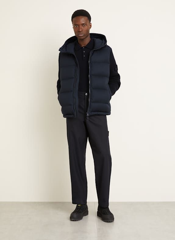 STONE ISLAND Daunenjacke GHOST im Materialmix DUNKELBLAU