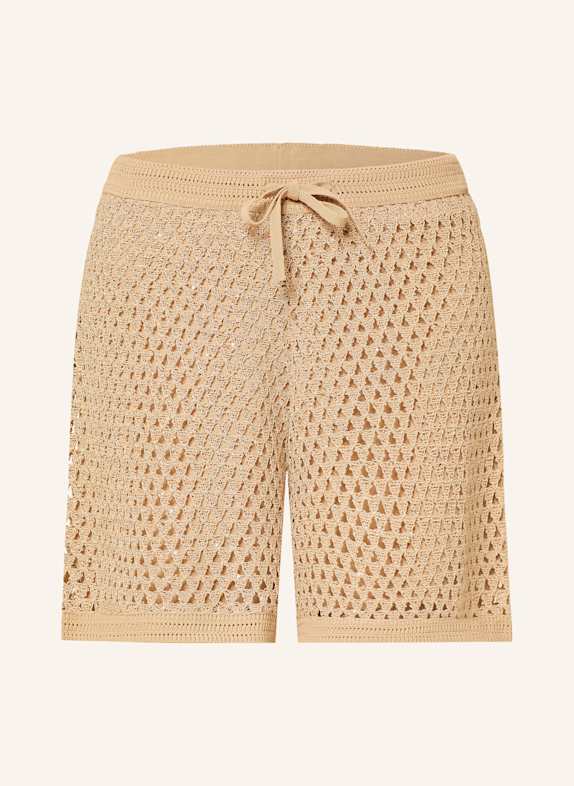 SANDRO Shorts mit Pailletten CAMEL