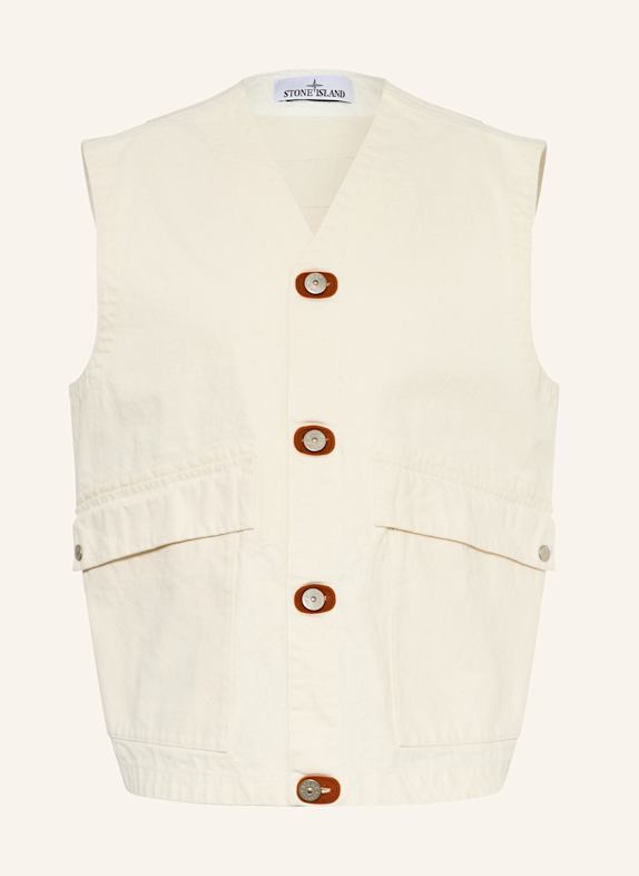 STONE ISLAND Kamizelka jeansowa KREMOWY