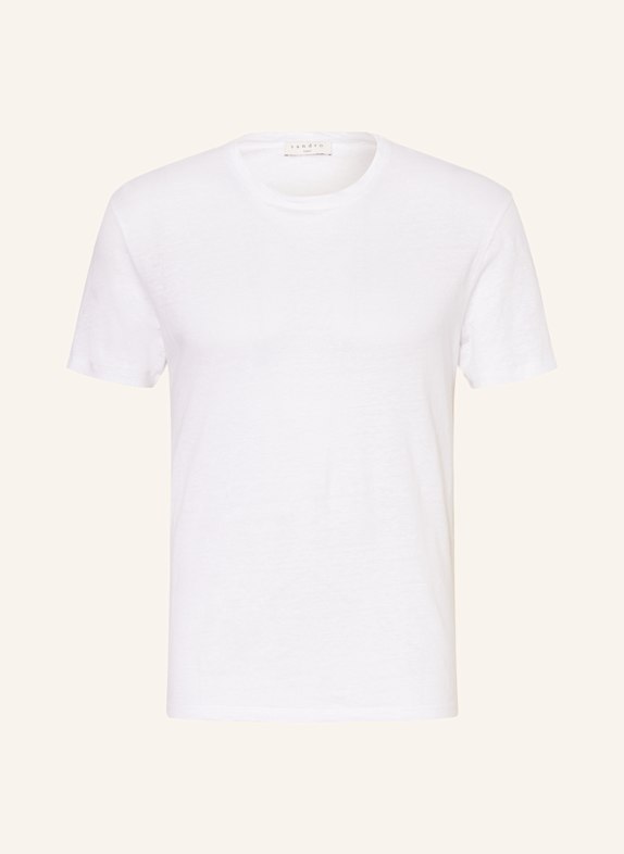 SANDRO T-Shirt aus Leinen WEISS