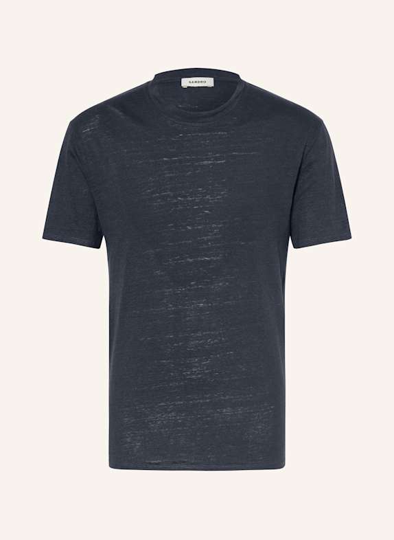 SANDRO T-Shirt aus Leinen DUNKELBLAU