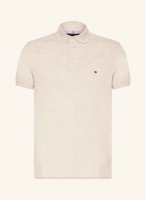 TOMMY HILFIGER Koszulka polo z piki slim fit BEŻOWY