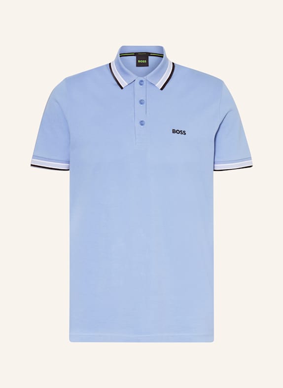 BOSS Piqué-Poloshirt PADDY CURVED Regular Fit BLAU
