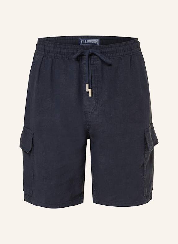 VILEBREQUIN Cargo shorts THALASSA made of linen DARK BLUE