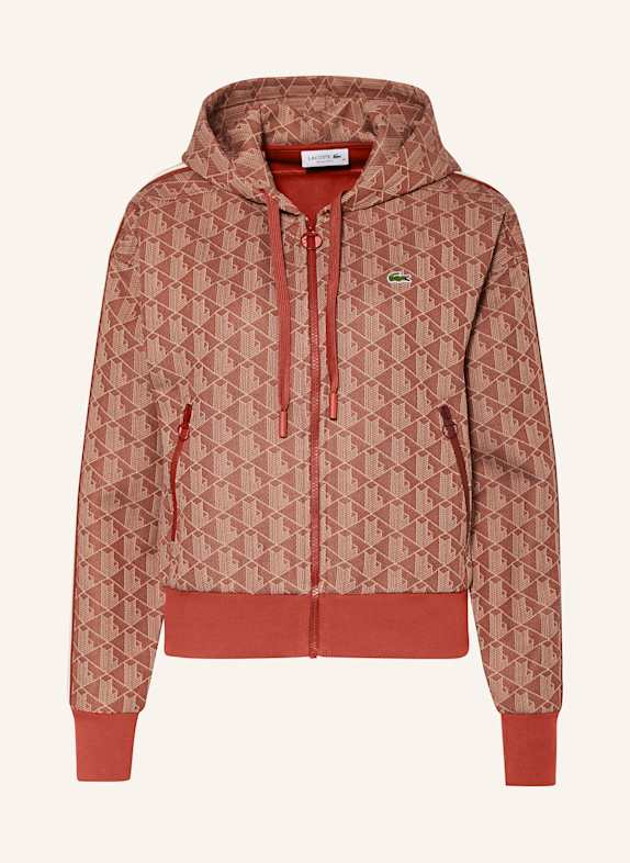 LACOSTE Sweatjacke DUNKELORANGE/ ECRU