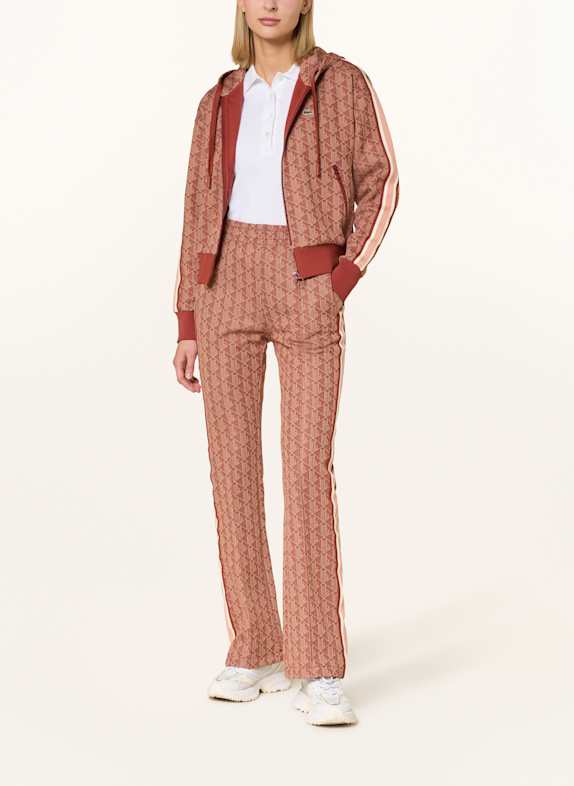 LACOSTE Broek met galonstrepen DONKERROOD