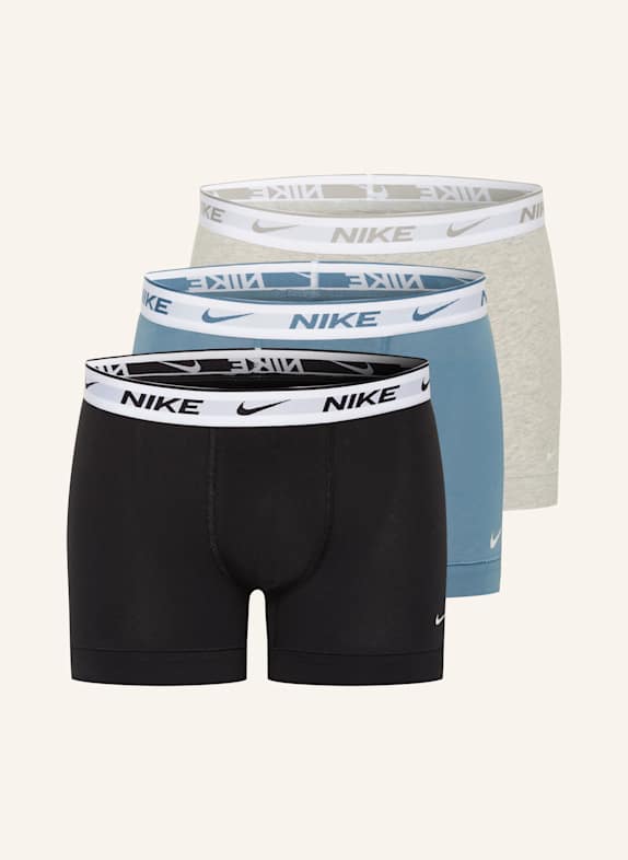 Nike 3er-Pack Boxershorts EVERDAY COTTON STRETCH HELLBLAU/ SCHWARZ/ HELLGRAU
