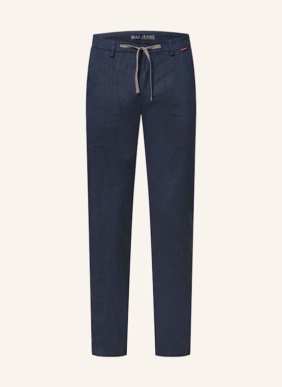 MAC LENNOX jogger style trousers, modern fit with linen DARK BLUE