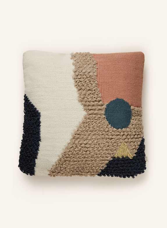 Ferm LIVING Dekokissenhülle LANDSCAPE mit Glitzergarn CREME/ ALTROSA/ DUNKELBLAU