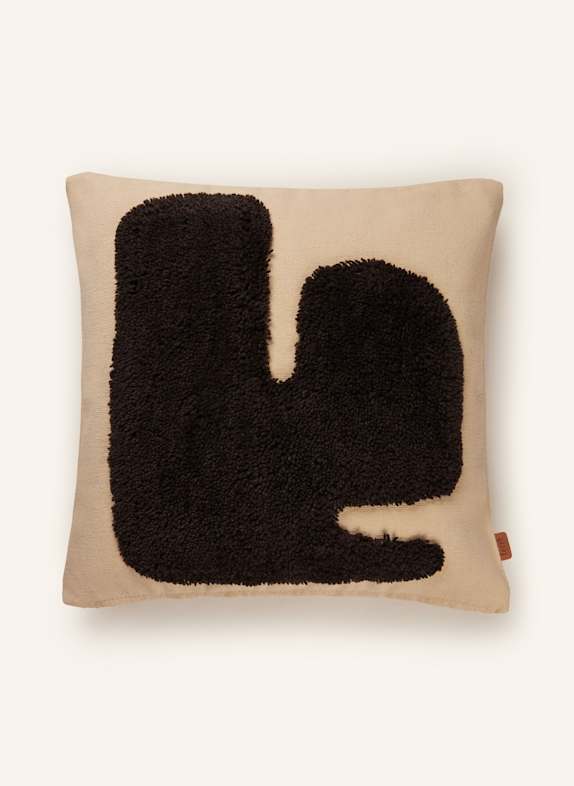 Ferm LIVING Dekokissen LAY mit Daunenfüllung ECRU/ DUNKELBRAUN