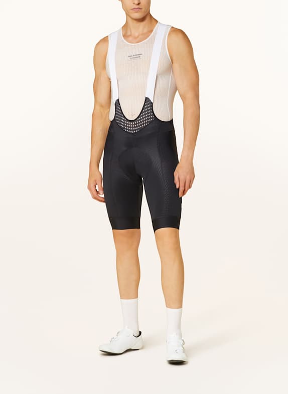 PAS NORMAL STUDIOS Fietsbroek MECHANISM BIBS met bretels en gewatteerde inzetstukken ZWART / WIT