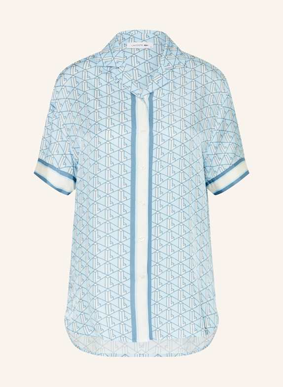 LACOSTE Satinbluse HELLBLAU/ CREME/ BLAU
