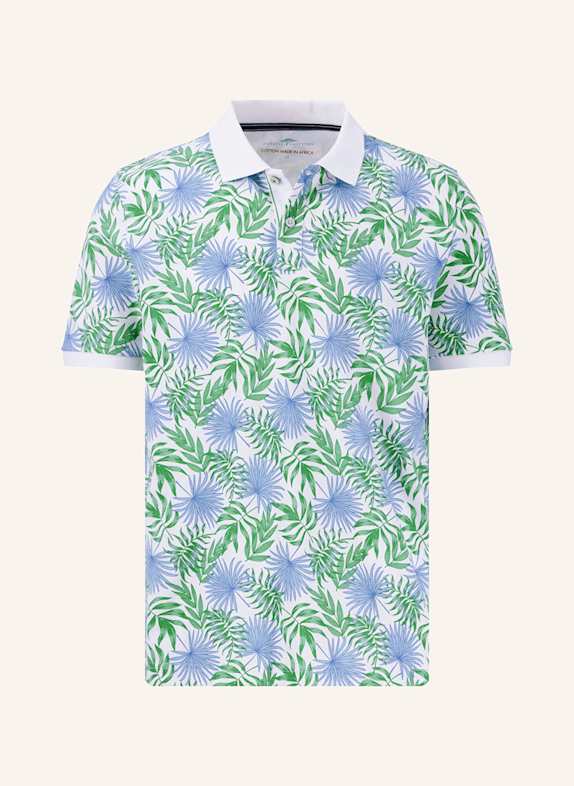 FYNCH-HATTON Piqué-Poloshirt WEISS/ GRÜN/ HELLBLAU