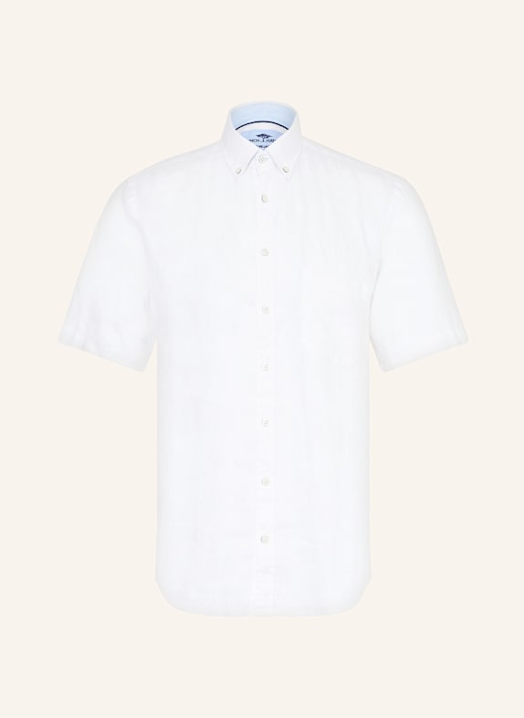 FYNCH-HATTON Kurzarm-Hemd Regular Fit aus Leinen WEISS