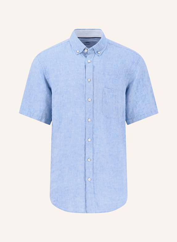 FYNCH-HATTON Kurzarm-Hemd Regular Fit aus Leinen BLAU