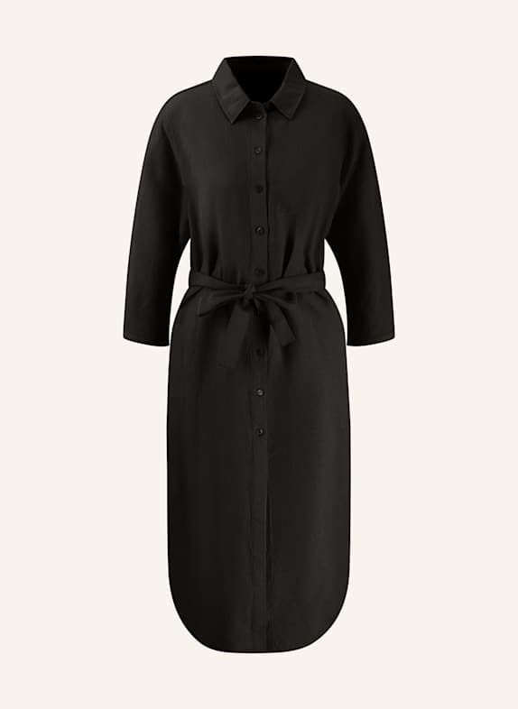 FYNCH-HATTON Hemdblusenkleid mit 3/4-Arm und Leinen SCHWARZ