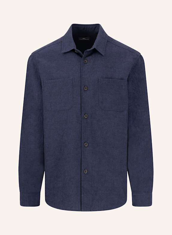 FYNCH-HATTON Jeans-Overshirt mit Leinen DUNKELBLAU