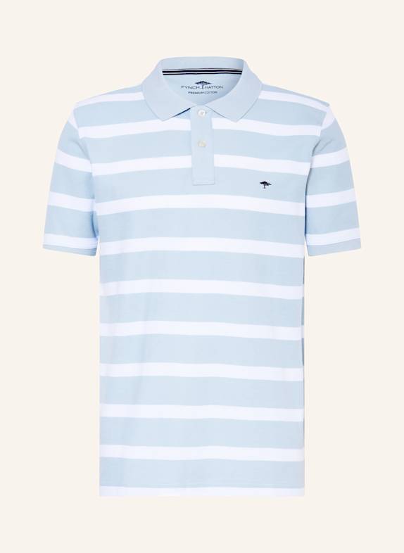 FYNCH-HATTON Piqué-Poloshirt WEISS/ HELLBLAU
