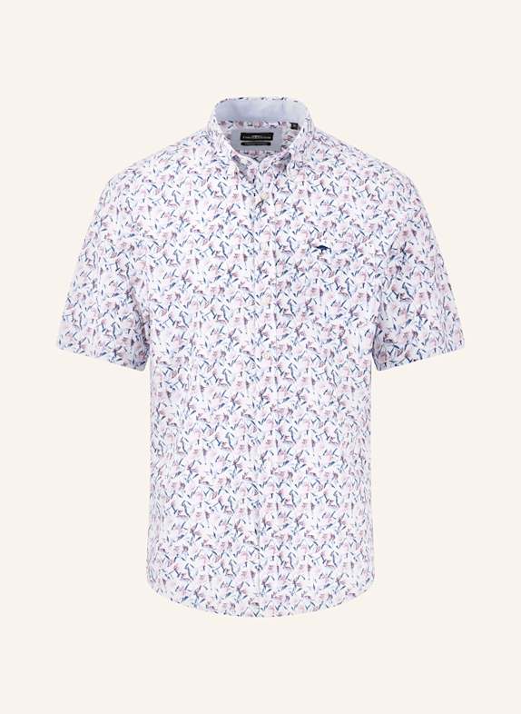 FYNCH-HATTON Kurzarm-Hemd Casual-Fit WEISS/ DUNKELBLAU/ LILA
