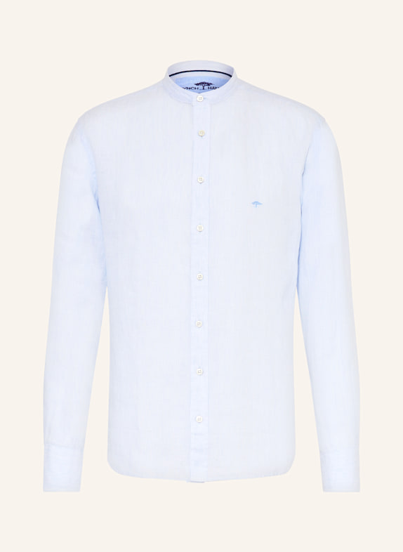 FYNCH-HATTON Leinenhemd Regular Fit mit Stehkragen HELLBLAU/ WEISS