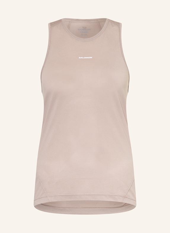 SALOMON Tank top SHAKEOUT CORE SZAROBRĄZOWY