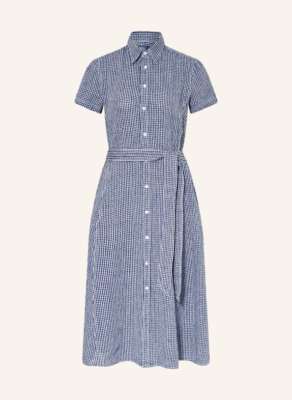 POLO RALPH LAUREN Shirt dress in linen LIGHT BLUE/ WHITE